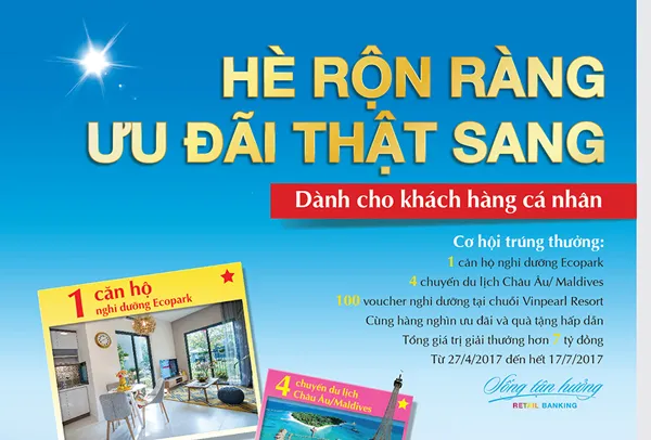 Trúng căn hộ Ecopark và du lịch nghỉ dưỡng miễn phí cùng VietinBank
