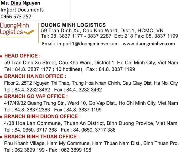 Công ty Dương Minh Logistics cần tuyển gấp