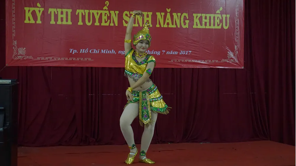 Một thí sinh trong phần thi năng khiếu