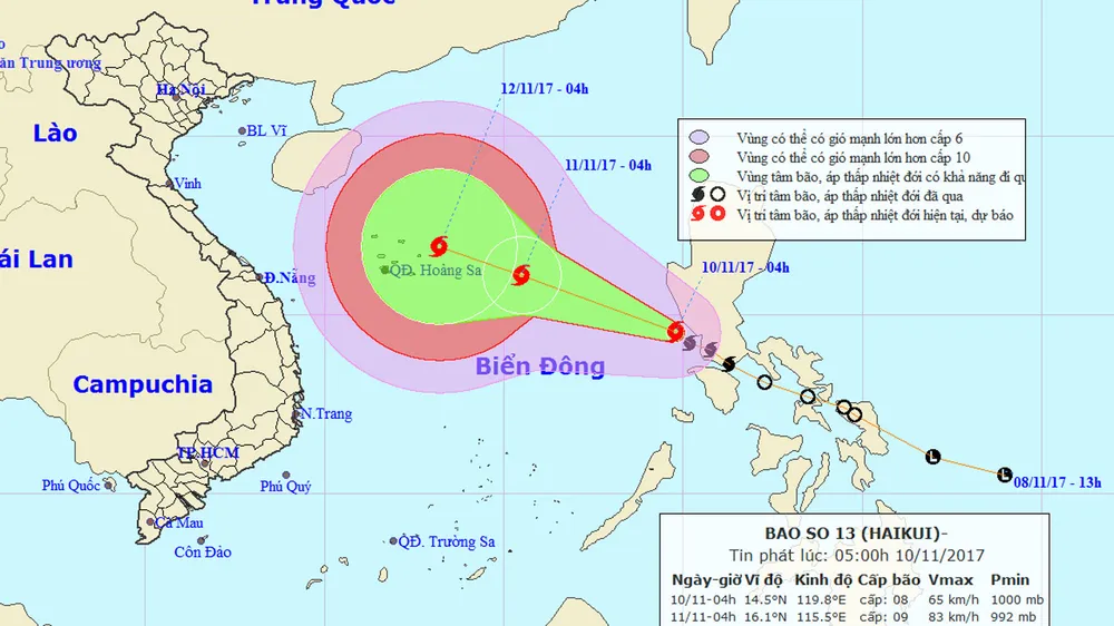 Bão số 13 tăng tốc vùn vụt, có thể đi vào Bắc bộ