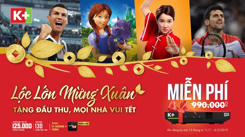 K+ tặng miễn phí đầu thu để mọi nhà cùng hòa nhịp các trận cầu đỉnh cao