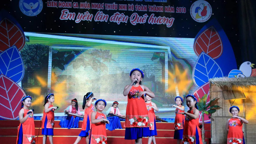 Đội viên Nhà Thiếu nhi quận 3 tham gia liên hoan “Em yêu làn điệu dân ca”