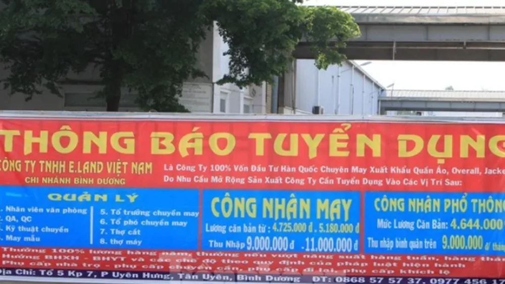 Bình Dương: Các doanh nghiệp cần tuyển dụng hơn 36.000 lao động