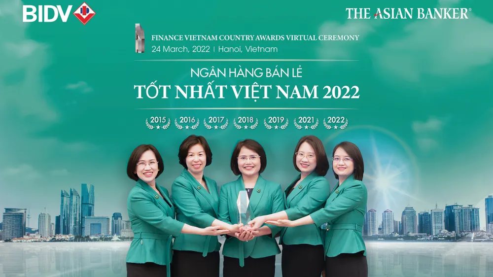 BIDV nhận giải ngân hàng dành cho khách hàng cá nhân tốt nhất Việt Nam lần thứ 7