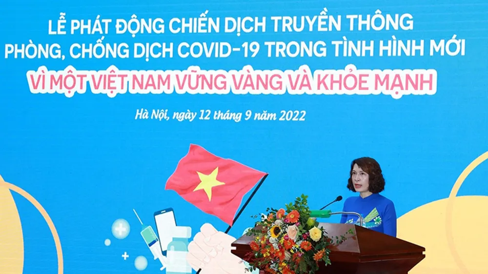Thứ trưởng Bộ Y tế Nguyễn Thị Liên Hương phát biểu tại buổi lễ