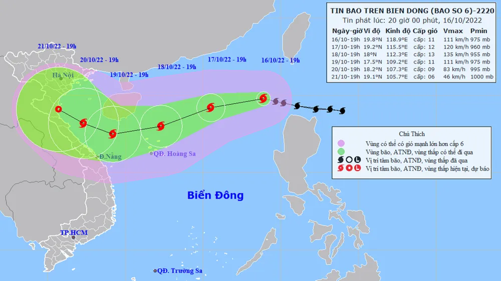 Bão Nesat đã vào Biển Đông trở thành bão số 6 