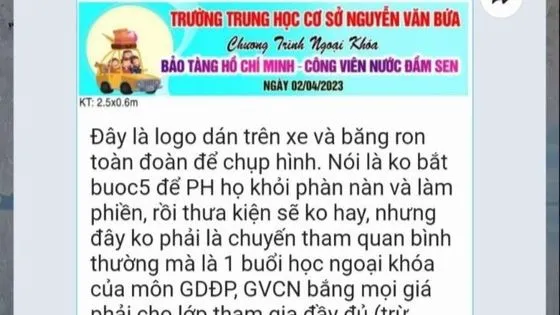 Trường THCS Nguyễn Văn Bứa tạm dừng tổ chức ngoại khóa