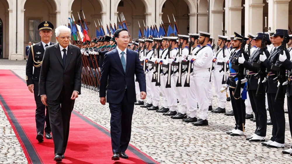Lễ đón chính thức Chủ tịch nước Võ Văn Thưởng thăm cấp nhà nước tới Italy