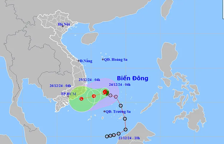 Bão số 10 giật cấp 10 đổi hướng di chuyển phức tạp