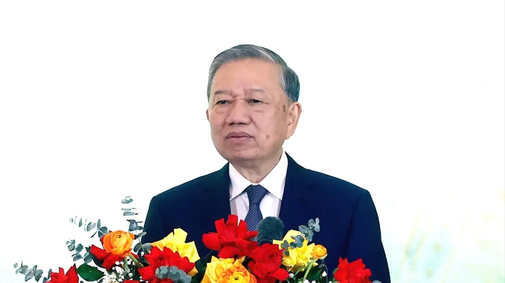 Tổng Bí thư Tô Lâm phát biểu chỉ đạo tại hội nghị. Ảnh: VIẾT CHUNG