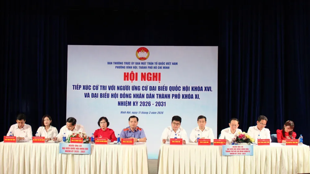 Những người ứng cử ĐBQH khóa XVI và ĐB HĐND TPHCM nhiệm kỳ 2026-2031 tại buổi tiếp xúc cử tri