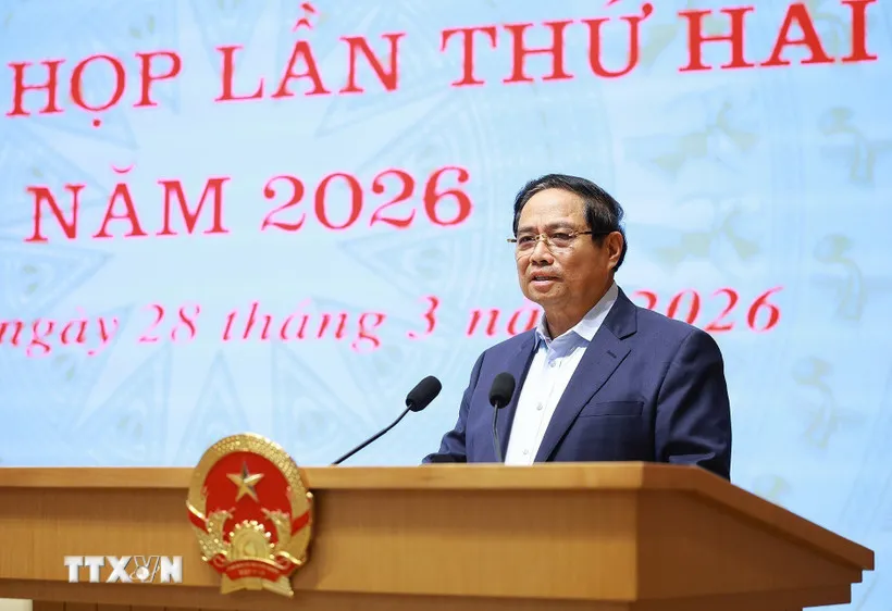 Thủ tướng Phạm Minh Chính, Trưởng Ban Chỉ đạo của Chính phủ về phát triển khoa học, công nghệ, đổi mới sáng tạo, chuyển đổi số và Đề án 06 (Ban Chỉ đạo) chủ trì phiên họp lần thứ hai năm 2026 của Ban Chỉ đạo. Ảnh: TTXVN