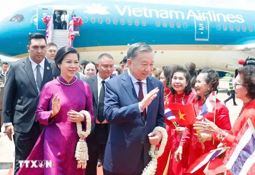 Tổng Bí thư, Chủ tịch nước Tô Lâm và Phu nhân bắt đầu thăm chính thức Thái Lan