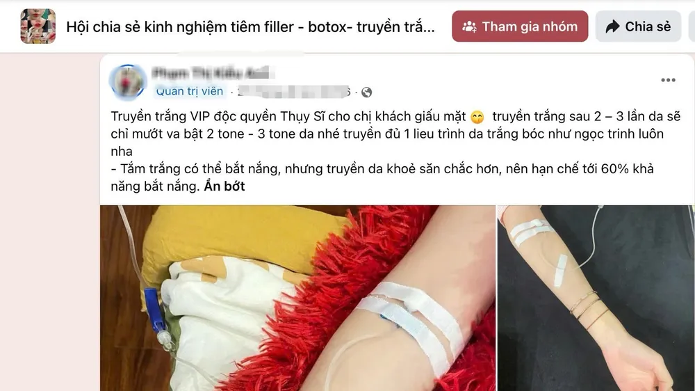 Trên nhiều hội nhóm tràn ngập các lời rao truyền trắng tại nhà. Ảnh chụp màn hình Facebook