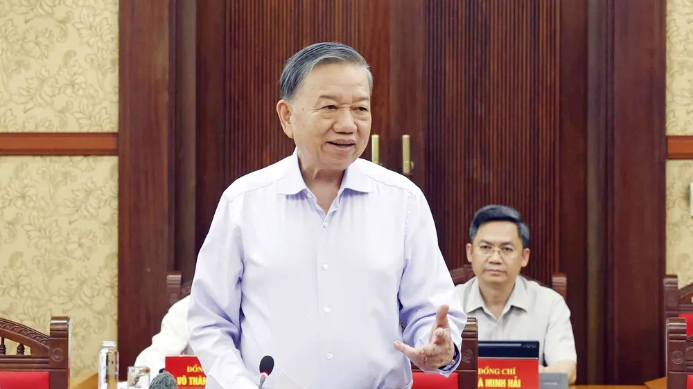 Tổng Bí thư, Chủ tịch nước Tô Lâm phát biểu tại phiên họp. Ảnh: TTXVN