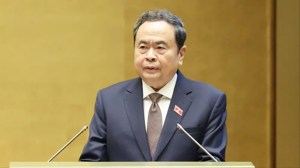 Chủ tịch Quốc hội Trần Thanh Mẫn phát biểu khai mạc kỳ họp thứ 2, Quốc hội khóa XVI. Ảnh: QUANG PHÚC