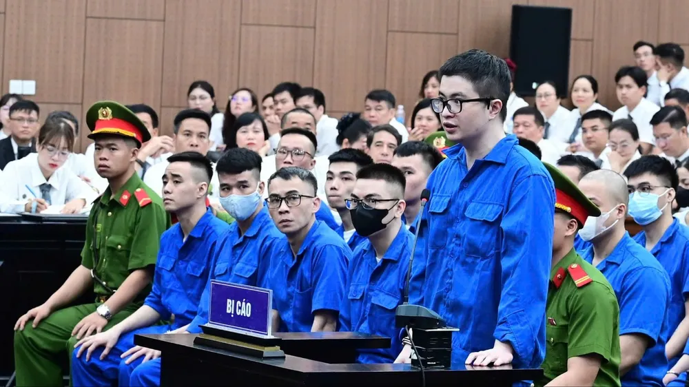 Bị cáo Phó Đức Nam tại phòng xử án