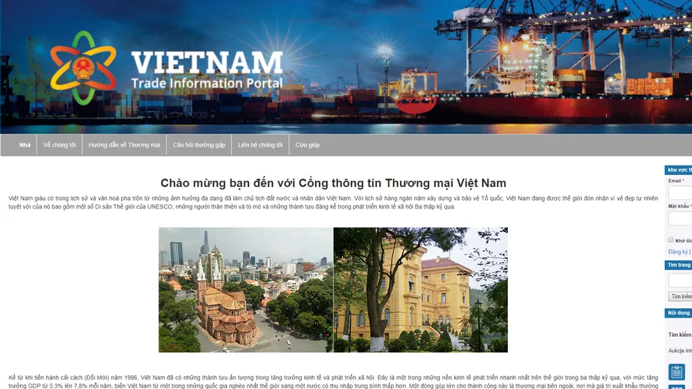 Vận hành Cổng thông tin thương mại Việt Nam