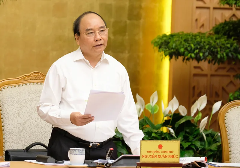 Thủ tướng Nguyễn Xuân Phúc phát biểu tại phiên họp. Ảnh: VGP