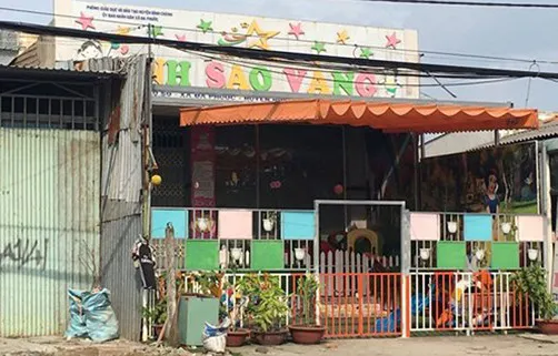 Nhóm mẫu giáo Ánh Sao Vàng (xã Đa Phước, huyện Bình Chánh), nơi xảy ra sự việc bảo mẫu tát bé gái 5 tuổi