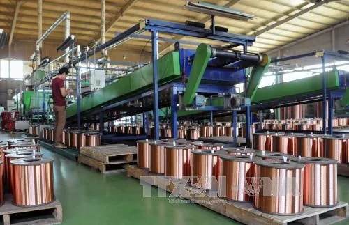 Sản xuất dây điện của một doanh nghiệp tại TPHCM. Ảnh: TTXVN