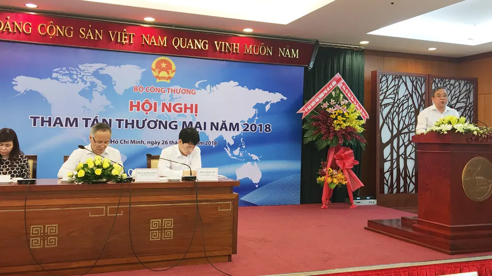 Ông Nguyễn Ngọc Hòa, Phó Giám đốc Sở Công Thương TPHCM đang kiến nghị giải pháp hỗ trợ cho DN thành phố mở rộng thị trường trong thời gian tới