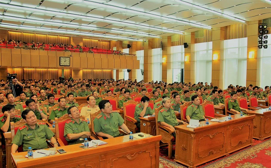 Toàn cảnh buổi báo cáo thời sự. Ảnh: Bộ Công an