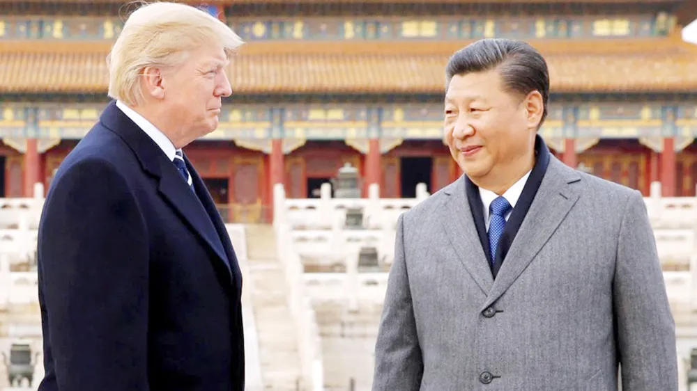 Tổng thống Mỹ Donald Trump và Chủ tịch Tập Cận Bình trong chuyến thăm Trung Quốc tháng 11-2017