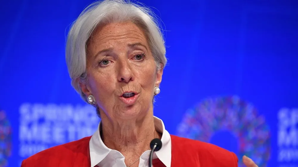 Tổng Giám đốc Quỹ Tiền tệ quốc tế (IMF) Christine Lagarde tại cuộc họp báo