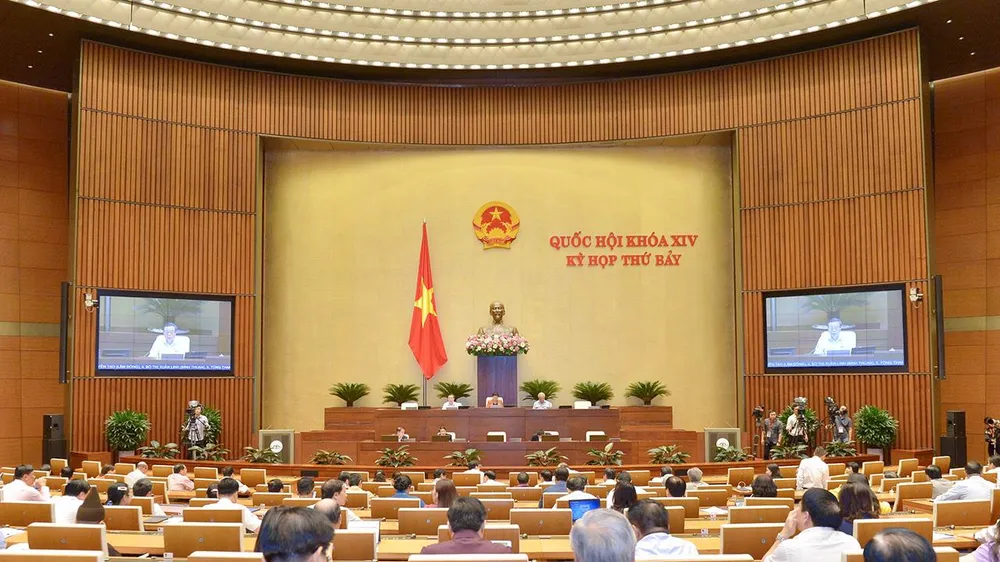 Quốc hội thảo luận về dự án Luật sửa đổi, bổ sung một số điều của Luật Kiểm toán nhà nước. Ảnh: Quochoi
