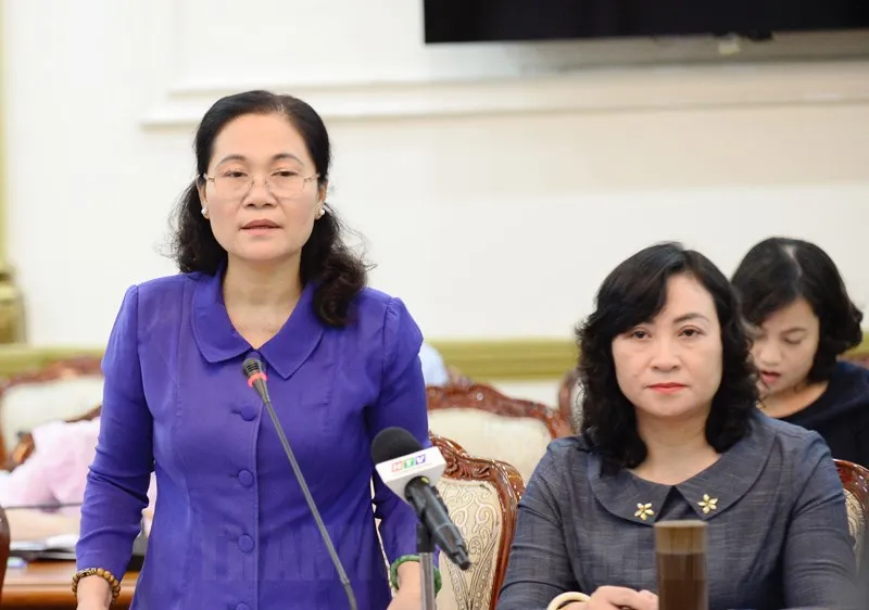 Đồng chí Nguyễn Thị Lệ phát biểu tại buổi giám sát. Ảnh: hcmcpv