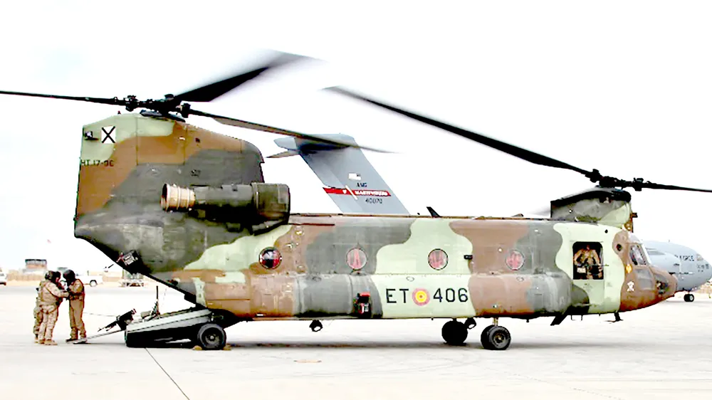 Máy bay của quân đội Mỹ hạ cánh xuống căn cứ không quân Ain al-Asad, ở Anbar, Iraq ngày 13-1-2020. Ảnh: AP