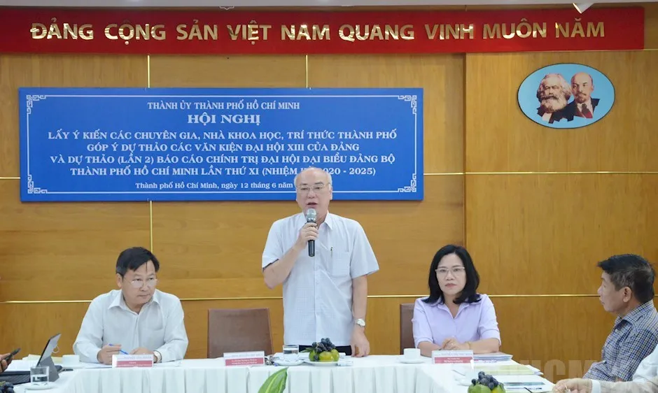 Trưởng Ban Tuyên giáo Thành ủy TPHCM Phan Nguyễn Như Khuê phát biểu tại hội nghị. Ảnh: hcmcpv