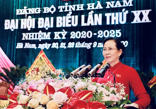 Đồng chí Lê Thị Thủy tái đắc cử Bí thư Tỉnh ủy Hà Nam. Ảnh: Báo Thanh Tra