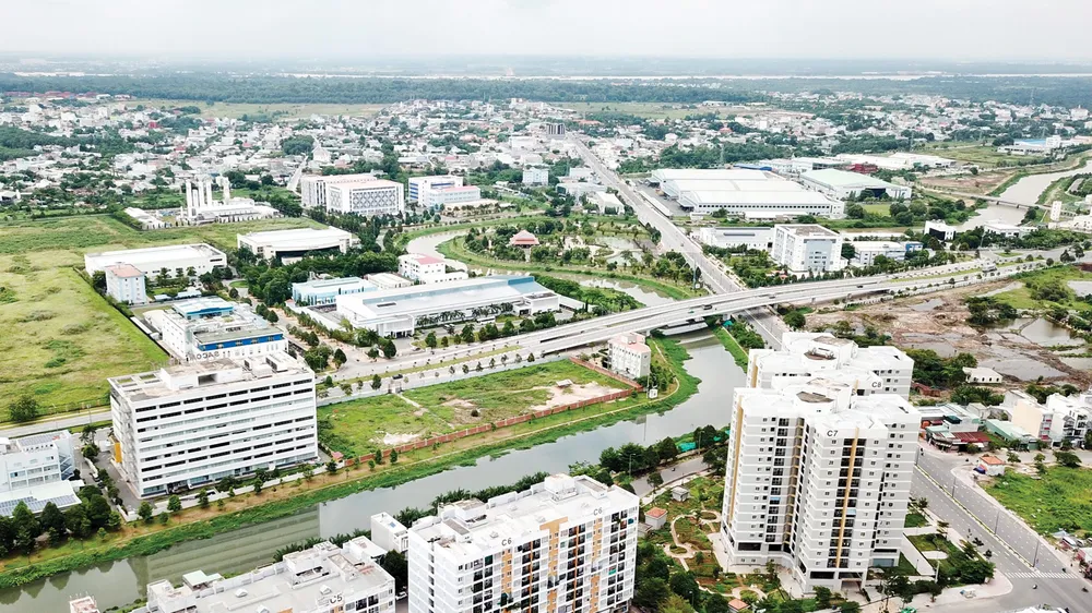 Khu dân cư phường Tân Phú và phường Tăng Nhơn Phú A, giáp với Khu công nghệ cao TPHCM. Ảnh: HOÀNG HÙNG