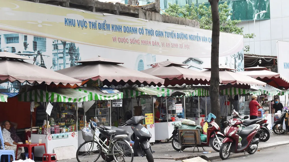 Khu vực thí điểm kinh doanh có thời gian ở đường Nguyễn Văn Chiêm, quận 1