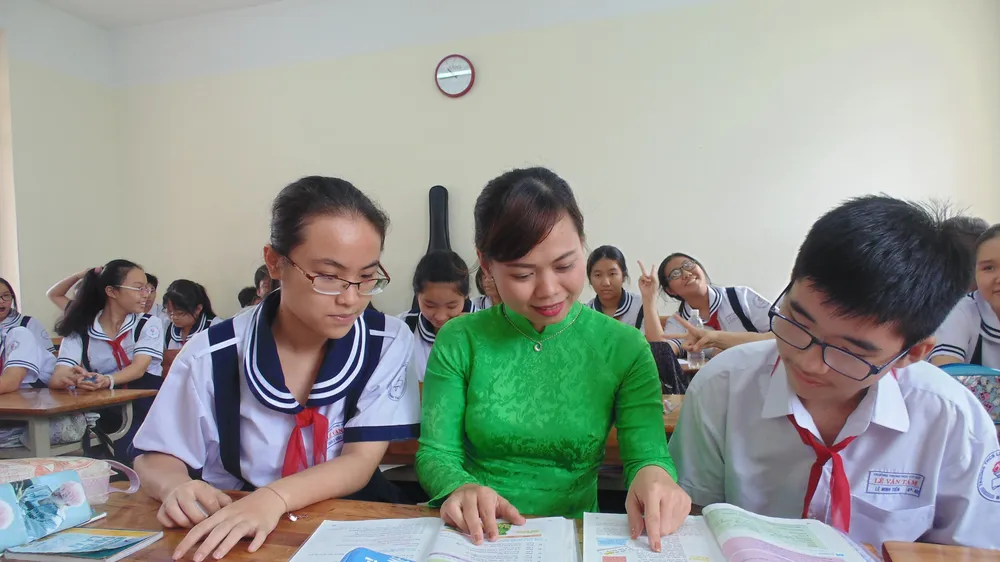 Giờ học môn tiếng Anh của học sinh Trường THCS Lê Văn Tám (quận Bình Thạnh)