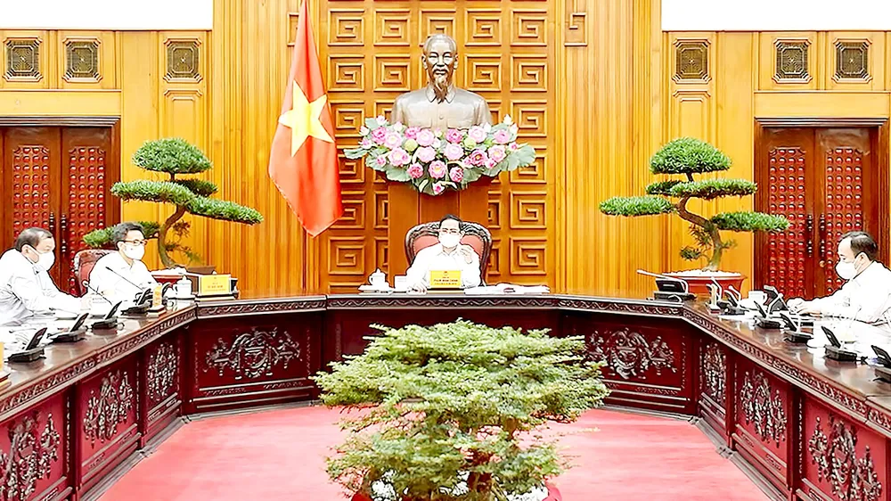 Thủ tướng Phạm Minh Chính phát biểu tại cuộc làm việc với Bộ Văn hóa, Thể thao và Du lịch, sáng 2-6. Ảnh: VIẾT CHUNG