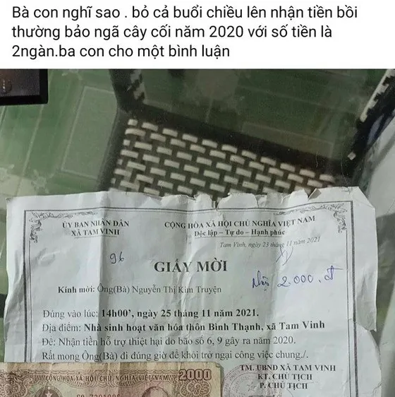 Nội dung bài viết được đăng tải vào tối 25-11. Ảnh: Chụp từ trang facebook