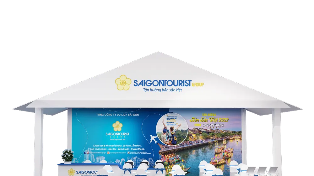 Phối cảnh gian hàng Saigontourist Group tại ngày hội du lịch TPHCM lần thứ 18 – năm 2022