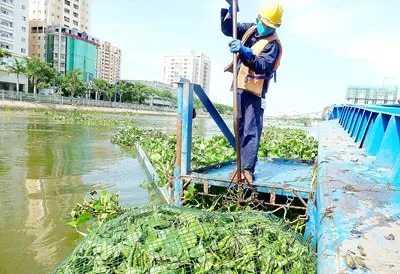 Làm lưới chắn rác trước cửa cống ngăn triều