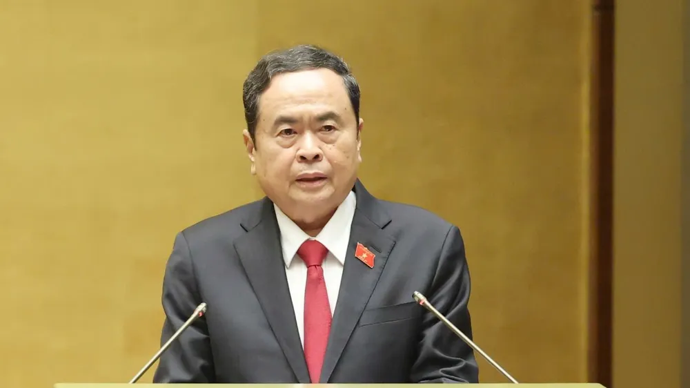 Chủ tịch Quốc hội Trần Thanh Mẫn phát biểu khai mạc kỳ họp. Ảnh: QUANG PHÚC 