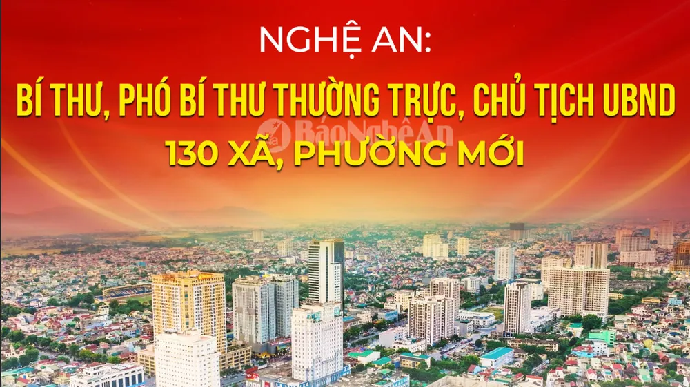 Danh sách Bí thư, Phó Bí thư Thường trực, Chủ tịch UBND 130 xã, phường mới của tỉnh Nghệ An