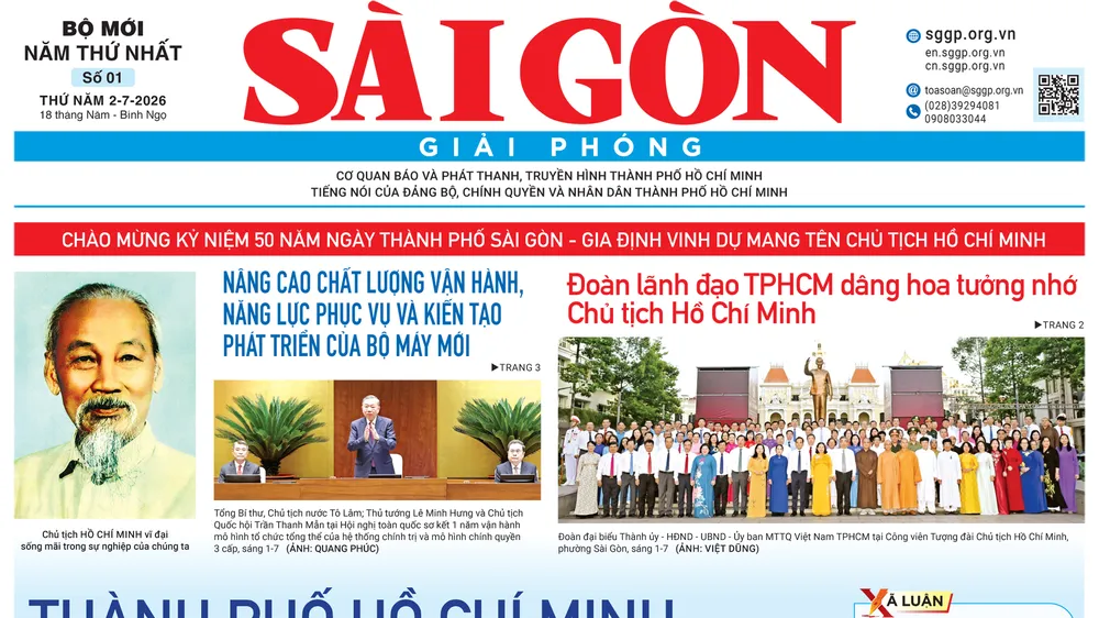 Báo Sài Gòn Giải Phóng ngày 02/07/2026