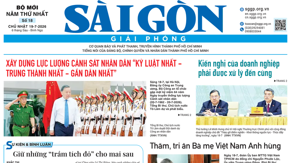 Báo Sài Gòn Giải Phóng ngày 19/7/2026