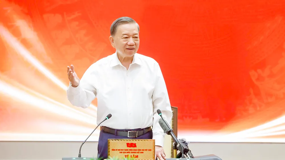 Chiều 19-8, tại Hà Nội, Tổng Bí thư, Chủ tịch nước Tô Lâm làm việc với Bộ VH-TT-DL về công tác bảo tồn, bảo tàng. Ảnh: TTXVN