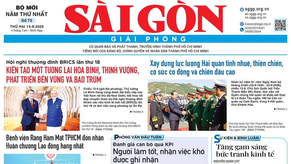 Báo Sài Gòn Giải Phóng ngày 14/09/2026