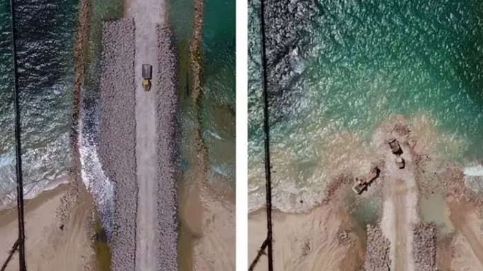 Israel xây dựng rào chắn trên biển gần Gaza