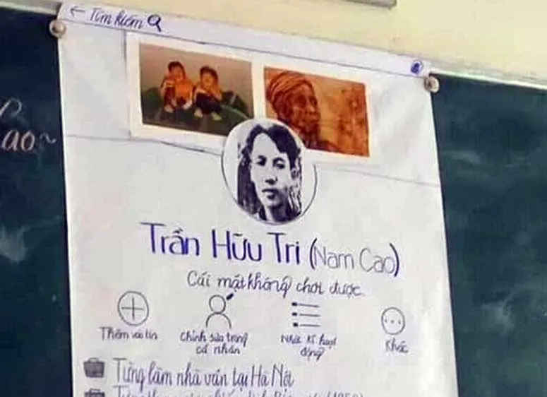 Tạo “facebook viết tay” cho nhân vật - sáng kiến của nhóm học sinh Trường THCS Quang Trung