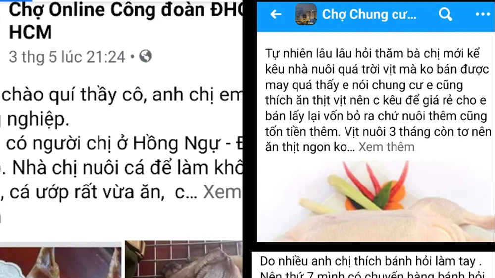 Những mặt hàng đi thẳng từ quê ra phố qua chợ online